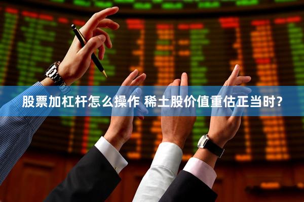 股票加杠杆怎么操作 稀土股价值重估正当时？