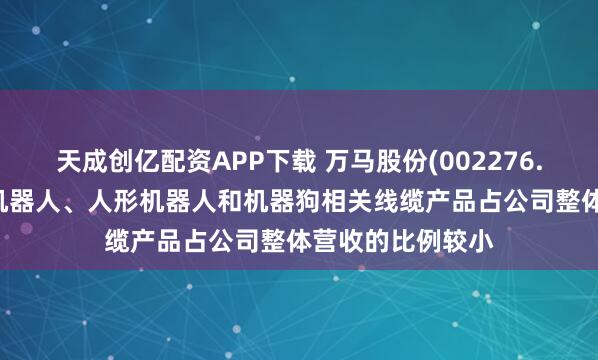 天成创亿配资APP下载 万马股份(002276.SZ)：目前工业机器人、人形机器人和机器狗相关线缆产品占公司整体营收的比例较小